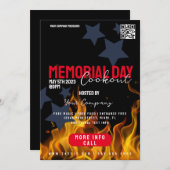 Invitation COOKOUT Memorial Day Event Flyers patriotiques (Devant / Derrière)