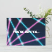 Invitation Cool 80s Laser Light Show Arrière - plan Retro Neo (Debout devant)