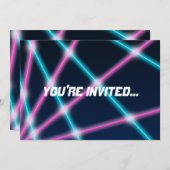 Invitation Cool 80s Laser Light Show Arrière - plan Retro Neo (Devant / Derrière)