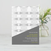 Invitation Cool Abstrait Art Moderne Boucles de Mod Mariage I (Debout devant)