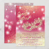 Invitation Cool Adorable Masquerade charmant (Devant / Derrière)