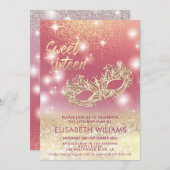 Invitation Cool Adorable Masquerade charmant (Devant / Derrière)