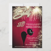 Invitation Cool amusant whimsy chat ballon scintillant feux d (Devant)