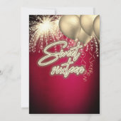 Invitation Cool amusant whimsy chat ballon scintillant feux d (Dos)