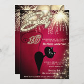 Invitation Cool amusant whimsy chat ballon scintillant feux d (Devant / Derrière)