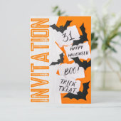 Invitation Cool and Fun, Front to Back Halloween (Debout devant)