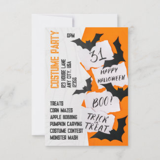 Invitation Cool and Fun, Front to Back Halloween