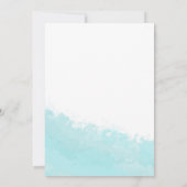 Invitation Cool Aqua Blue Wave Splash Beach Fête des mariées (Dos)