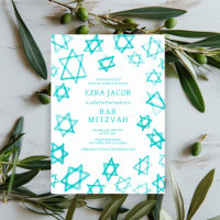 Cool aquarelle Aqua Star de David Bar Bat mitzvah