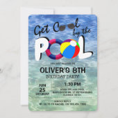 Invitation Cool Au Bord De La Piscine | ANNIVERSAIRE DE ENFAN (Devant)