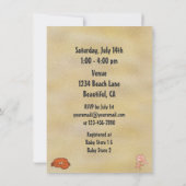 Invitation Cool Beach Baby et Sandcastle Baby shower neutre (Dos)