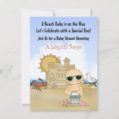 Invitation Cool Beach Baby et Sandcastle Baby shower neutre (Devant)