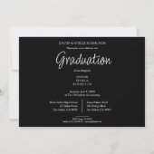 Invitation Cool Black Trendy Collage Graduate 4 Multi Photos (Dos)