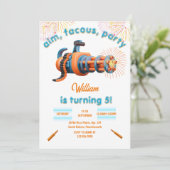 Invitation Cool blanc Nerf Wars Party Top Gun 5e anniversaire (Debout devant)