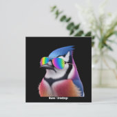 Invitation Cool Bleu Jay Oiseau porter lunettes de soleil Ret (Debout devant)