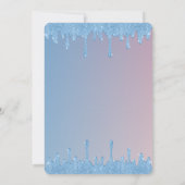 Invitation Cool Bleu Parties scintillant , Robe Bleue Douce 1 (Dos)