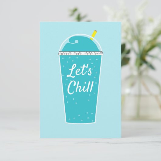 Invitation Cool Blue Drink Décontracté Summer Party Invitatio (Debout devant)