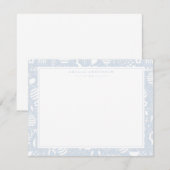 Invitation Cool Blue Easter Egg Frame Note Card (Devant / Derrière)