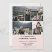 Invitation Cool blush rose script de diplôme de deuxième cycl (Dos)