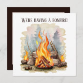 Invitation cool bonfire ajouter une partie d'information (Devant / Derrière)