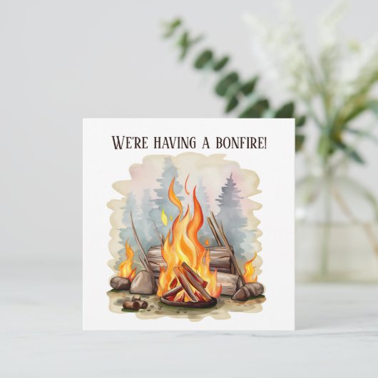 Invitation cool bonfire ajouter une partie d'information (Debout devant)