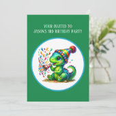 Invitation Cool boys dinosaur party add text  (Debout devant)