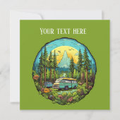 Invitation cool camping amoureux partie ajouter un texte (Devant)