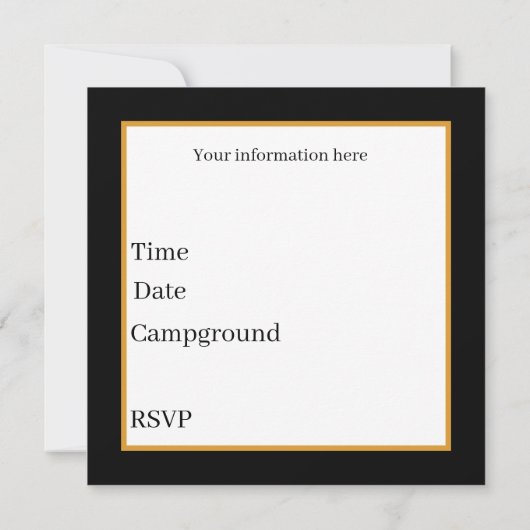 Invitation cool camping party ajouter des informations (Dos)