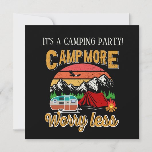 Invitation cool camping party ajouter des informations (Devant)