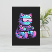 Invitation Cool Cat Gamer (Debout devant)