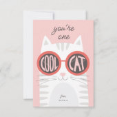 Invitation Cool Cat Valentine's day Card (Devant)