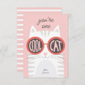 Invitation Cool Cat Valentine's day Card (Devant / Derrière)