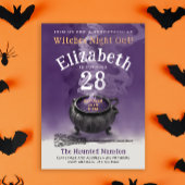Invitation Cool Cauldron Purple Magic sorcière fête d'anniver
