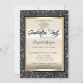 Invitation Cool Chic Graduation Cap, Diamants de verre Gradua (Devant)