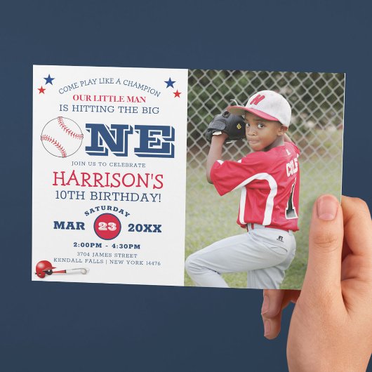 Invitation Cool classique de baseball enfants photo Anniversa