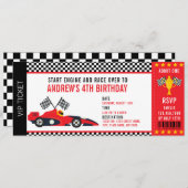 Invitation Cool Course Voiture Coupe de course Billet Garçon (Devant / Derrière)