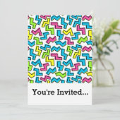 Invitation Cool Cute 80 Memphis Motif (Debout devant)