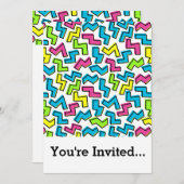 Invitation Cool Cute 80 Memphis Motif (Devant / Derrière)