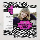 Invitation Cool de diplôme du Zebra Princess 2012 (Devant / Derrière)