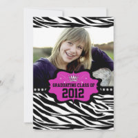 Invitation Cool de diplôme du Zebra Princess 2012