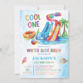 Invitation Cool de glissière d'eau un anniversaire (Devant)