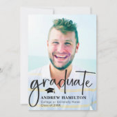 Invitation Cool de la graduation de script moderne de deux ph (Devant)