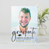 Invitation Cool de la graduation de script moderne de deux ph (Debout devant)