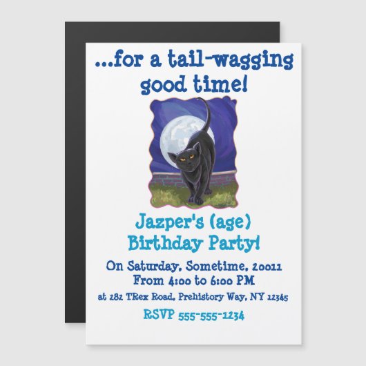 Invitation cool de têtes de chats noirs et de queu (Devant / Derrière)