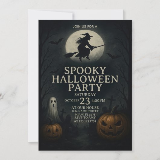 Invitation Cool déplaisant Éffrayant Halloween Fête Invitatio (Devant)
