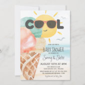 Invitation Cool d'été | Baby shower Tropical Beach Ice Cream (Devant)