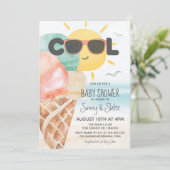 Invitation Cool d'été | Baby shower Tropical Beach Ice Cream (Debout devant)
