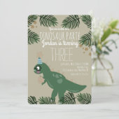 Invitation Cool Dinosaur Anniversaire Parties scintillant de (Debout devant)