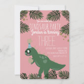 Invitation Cool Dinosaur fête d'anniversaire Parties scintill (Devant)