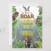 Invitation Cool Dinosaure réaliste moderne Anniversaire (Devant)